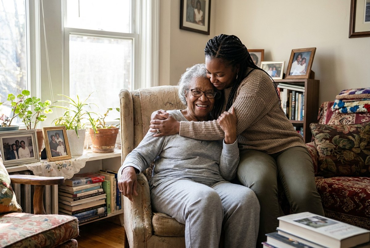 A family caring for a loved one at home in Pennsylvania