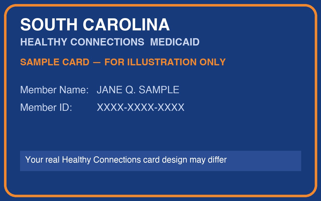 Example South Carolina Healthy Connections Medicaid card
